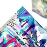 Holo Grafische Snoepverpakking, Iridescent Staande Zipzak, Herbruikbare Foliezak voor Snoep, Gummies en Snacks