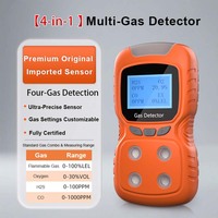 4 1 Detektor Gas Multi Gas Portabel Aluminium Micro Clip (CO Gas Mudah Terbakar) Akurasi Tinggi Alarm Suara Sensor Impor Model PLT840-O