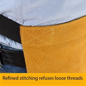 Delantal de pierna dividida de cuero de soldadura de alta resistencia, ropa de trabajo resistente al calor y a las llamas, delantal de <span class=keywords><strong>soldador</strong></span> de seguridad - Product Image 3