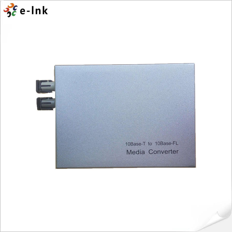 Enterprise 10Base-T to 10Base-F Fiber Media Converter Multi mode ST Connector 2KM