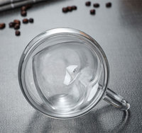 Oferta Especial: Vaso Creativo Transparente de Vidrio Borosilicato de Alta Calidad, Hecho a Mano, Ecológico, de Grado Alimenticio, Doble Pared, Resistente al Calor, Libre de BPA, para Parejas