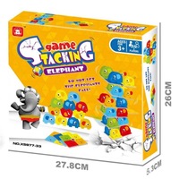 Jeu de société éducatif, blocs de construction en plastique en forme de tour d'éléphant, jeu interactif multi-joueurs, jeu d'empilage pour enfants