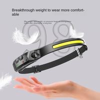 Lot de 3 lampes frontales LED rechargeables 3W, faisceau large 230°, détecteur de mouvement, 5 modes de luminosité, pour casque de chantier, camping et travail