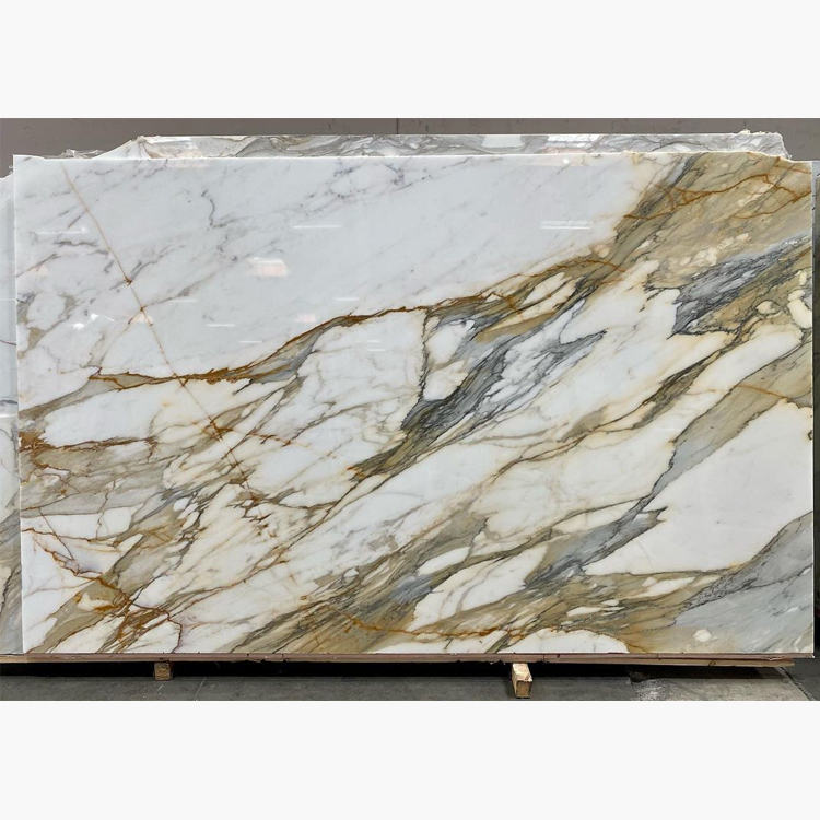 Polished Calacatta Marble Slabs With Gold