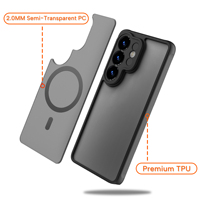 Étui magnétique pour téléphone portable Samsung S26 Ultra, coque de protection effet peau pour Galaxy S26, S25, S24, S23 Plus