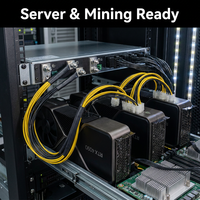 وصلة طاقة مخصصة لوحدة معالجة الرسومات (GPU) من طرف حلقي إلى 4x 6+2 موصل PCIe، سلك نحاسي 18AWG لتزويد طاقة الخوادم والتعدين، OEM ODM