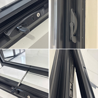 DERCHI AS2047 Ventana de vidrio de seguridad doble insonorizada de estilo australiano con manivela de madera revestida de aluminio Ventanas abiertas de doble acristalamiento
