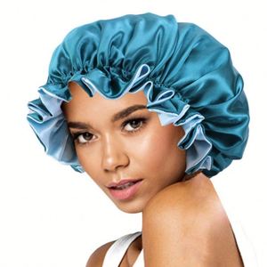 Gorros de Satén con Encaje para Madre e Hija, Color Sólido, Personalizables con Logotipo, Reversibles, para Mujer y Bebé, Venta al Por Mayor - Product Image 4