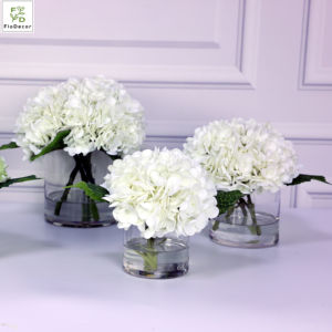 High Quality Customized Artificial Real Touch Hydrangea <strong>Flower</strong> Floral Arrangement with Square <strong>Vase</strong> and Resin Water - Product Image 6