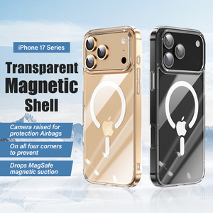Transparant Magnetisch Schokbestendig Hoesje Voor Iphone 17/16/15 Pro Max Slanke Anti-Vergelende Mobiele Telefoon <span class=keywords><strong>Case</strong></span> Inbegrepen Camerabeschermer - Product Image 2