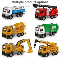 Camion excavateur inertiel à l'échelle 1:16, avec lumières et sons, portes ouvrables, véhicule de simulation d'excavatrice pour garçons de 3 ans et plus