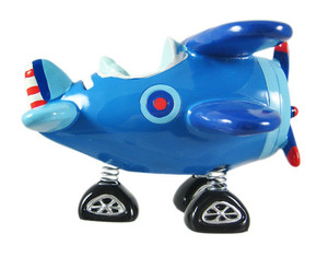 Modelo de avión de poliresina, biplano azul, alcancía, biplano - Product Image 6