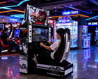 LECHUANG Simulateur de course en métal à monnayeur, machine d'arcade vidéo avec volant personnalisable pour divertissement familial intérieur pour enfants