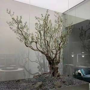 Nuevo Olivo Artificial Grande, Personalizable, Moderno, Hecho a Mano, Realista, Ecológico, Duradero, de Vidrio Verde Sintético para Interiores - Product Image 1