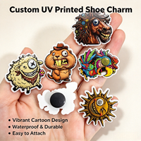 Breloques de chaussures en PVC personnalisées imprimées UV, motifs animaux de dessin animé, créatures amusantes et originales, ornements pour sabots imprimés UV, vente en gros
