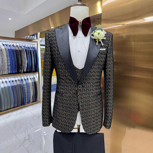 Traje <span class=keywords><strong>de</strong></span> hombre <span class=keywords><strong>de</strong></span> 3 piezas con solapa <span class=keywords><strong>de</strong></span> muesca y botonadura sencilla, estampado, para otoño/<span class=keywords><strong>invierno</strong></span>, <span class=keywords><strong>boda</strong></span>, casual, esmoquin <span class=keywords><strong>de</strong></span> anfitrión, colección 2026 - Product Image 1