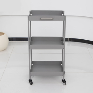 Modern Stainless Steel 3 Tier Salon Small <b>Tool</b> Car Luxury Barber Shop Furniture <b>Trolleys</b> for Beauty Salon with Wheels - Product Image 2