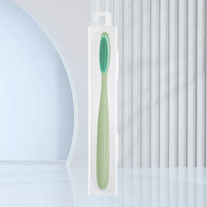 Customized Large <b>Head</b> <b>Toothbrush</b> Light Green Soft Nylon Bristle Adult Home Use High Quality Extended Length - Product Image 1