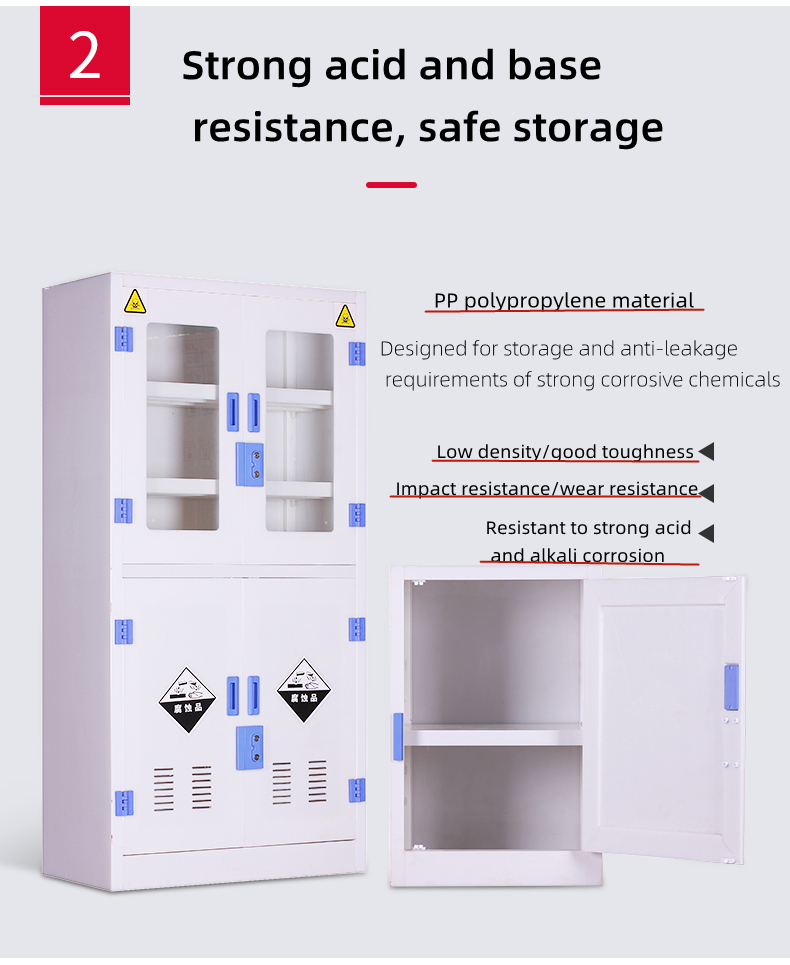 MB-PPC90G Laboratory PP Acid Base Medicine Cabinet  Pp Exhaust Medicine Cabinet Metal Safety Chemicals Storage Cabinet