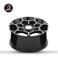 Jantes en alliage d'aluminium forgées sur mesure, à rayons géométriques, face usinée noire, 22 pouces, pour Audi, BMW, Porsche
