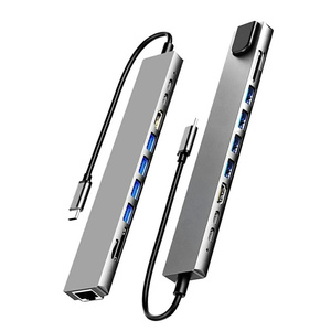 10 En 1 USB C HUB 4K30Hz Estación de acoplamiento Tipo C a HDTV Compatible RJ45 Ethernet PD100W para MacBook Pad <span class=keywords><strong>Huawei</strong></span> Sumsang Phone - Product Image 1