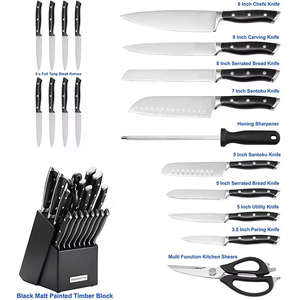 Offre Spéciale de qualité 15pc en acier inoxydable poignée forgée <span class=keywords><strong>couteau</strong></span> de Chef ensemble de couteaux de cuisine avec <span class=keywords><strong>bloc</strong></span> de couteaux en <span class=keywords><strong>bois</strong></span> - Product Image 2