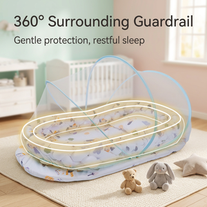 Portable Folding Bassinet Bed Kids Nursery Travel <b>Cot</b> Removable Bumper Infant Sleeping Nest Cradle Crib Pillow 100% Cotton Bed - Product Image 2