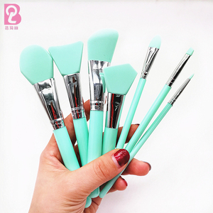 Juego De brochas De maquillaje De silicona amarilla Rosa Beiqili, sombra De ojos, delineador De cejas, brocha De <span class=keywords><strong>labios</strong></span> para corrector facial, herramienta cosmética De Brochas - Product Image 3