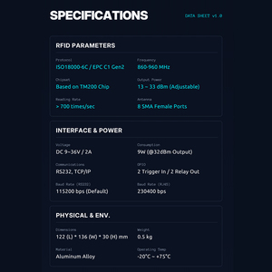 JT-908 8 포트 고정 <span class=keywords><strong>Uhf</strong></span> <span class=keywords><strong>RFID</strong></span> 리더 통합 안테나 장거리 <span class=keywords><strong>RFID</strong></span> <span class=keywords><strong>Uhf</strong></span> Oem 리더 창고 용 - Product Image 5