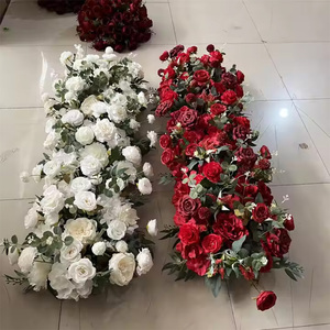 Decorazioni per Matrimoni Ghirlande Floreali Ornamenti per Eventi Palcoscenico Fiori Artificiali Runner <span class=keywords><strong>di</strong></span> <span class=keywords><strong>Rose</strong></span> Rosse per Sfondo Vendita all'Ingrosso - Product Image 2