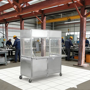 Carrito de Comida Plegable con Ruedas de Acero Inoxidable, 4 Ruedas, para Venta Ambulante de Snacks, Helados, Café y Dulces - Product Image 6