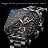 POEDAGAR 628 Montre Homme de Luxe à 3 Aiguilles, Tendance Affaires, Acier Inoxydable, Cuir, Étanche, Lumineuse, Date, Montre-Bracelet pour Hommes