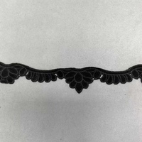 ZSY personnalisé fleur noire broderie dentelle garniture Polyester bordure dentelle pour velours mousseline de soie vêtements personnalisé dentelle décorer