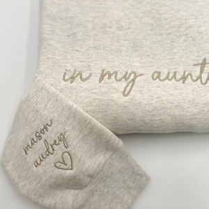 Sudadera personalizada para niños bordada 'My Grammy Mom Auntie Era' ropa suave personalizada regalo sostenible <span class=keywords><strong>de</strong></span> moda para mamá - Product Image 3