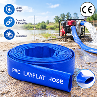 Tuyau plat flexible en PVC bleu de haute qualité, largement vendu pour les pompes d'irrigation agricole et le transfert de fluides.