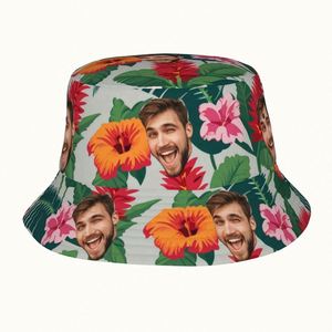Casquette de pêcheur personnalisée pour l'été, chapeau bob personnalisé, motif feuille de dessin animé, chapeau de plage amusant pour hommes et femmes, créez votre propre photo - Product Image 4
