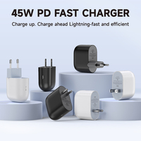 Adaptor Daya Universal Tahan Api Ramah Lingkungan 45W PD USB-C Output 5V/3A untuk Smartphone Google Redmi Oppo Vivo Laptop/Tablet