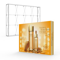 Stand d'exposition pliable portable en aluminium de 3 m avec bannière de fond lumineuse personnalisée en tissu pour salon professionnel, impression par sublimation