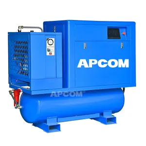 Integrated 7.5kw 80Gal Rotary AirCompressors 300 Liter Dryer Screw Air Compressor