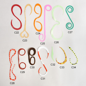 티저 루버 스커트 야광 리본 트레일러 슬라이더 지그용 교체품 타이 카부라 문어 마다이 오징어 소프트 낚시 루어 - Product Image 5