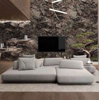 Ensemble de canapés modulaires en tissu sans accoudoirs, style italien moderne et minimaliste, assemblage libre pour appartements grands et petits, simple et élégant pour le salon
