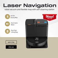 Robot Vacuum Cleaner Kualitas Terbaik Daya Hisap 25KPa Navigasi LDS Stasiun Basis All-In-One Pembersihan Otomatis Pengeringan Udara Panas Basah Kering