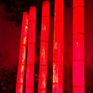 Sculpture lumineuse en fibre de verre de bambou rouge pour parcs, stations balnéaires, jardins, centres commerciaux et expositions paysagères à thème asiatique - Product Image 1