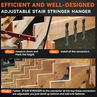 Support de fixation pour poutre d'escalier noir, robuste, calibre 18, réglable, très demandé