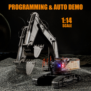 Excavatrice télécommandée professionnelle en alliage, véhicule de construction 22 canaux, jouet en béton renforcé à l'échelle 1:14 Huina <span class=keywords><strong>1592</strong></span> - Product Image 4