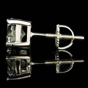 Nuevos Pendientes de Botón con Cierre de Rosca de Plata de Ley 925, Chapados en Oro Amarillo, con Moissanita VVS Brillante de 5mm y 6.5mm, Estilo Hip Hop - Product Image 2