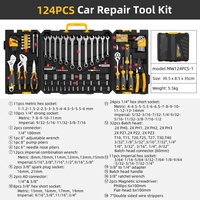 Kit d'outils de réparation de voiture 124 pièces en gros embouts de tournevis clés à douilles boîte à outils complète pour diverses occasions d'entretien