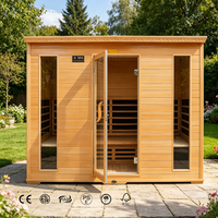 Sauna Portátil de Infrarrojos KLAFIN para 2-4 Personas, de Madera de Hemlock, Moderna, con Vaporizador