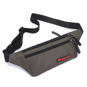 Riñonera Deportiva Unisex de Nailon con Cierre de Cremallera, Color Gris, Patrón de Letras, Uso Diario, Bolsa Cruzada con Correa - Product Image 1