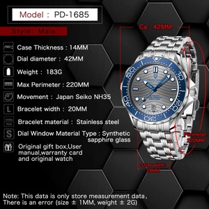 Reloj de Marca PAGANI DESIGN 1685 para Hombre, Automático, Mecánico, con Cristal de Zafiro, Sumergible, Deportivo, Luminoso, con Movimiento Japonés - Product Image 2
